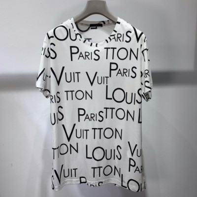 Louis vuitton 2019 Mens Logo Crew-neck Short Sleeved Tshirt - 루이비통 남성 로고 크루넥 반팔티 Lou01145x.Size(m - 3xl).화이트