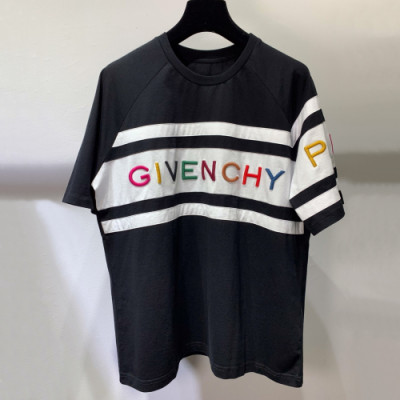 Givenchy 2019 Mm/Wm Logo Cotton Short Sleeved Tshirt - 지방시 남자 로고 코튼 반팔티 Giv0185x.Size(s - xl).블랙