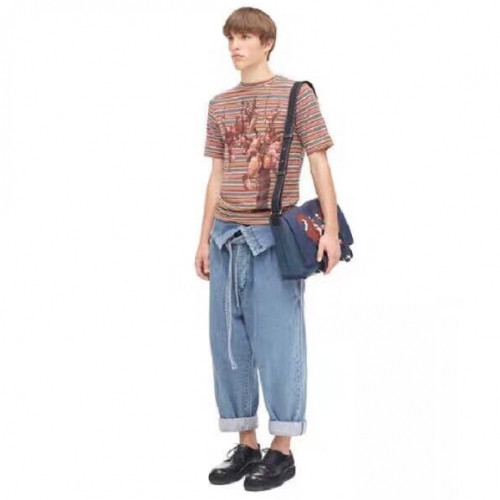 Loewe 2019 Mm/Wm Logo Cotton Short Sleeved Tshirt - 로에베 남자 로고 코튼 반팔티 Loe0060x.Size(s - xl).레드