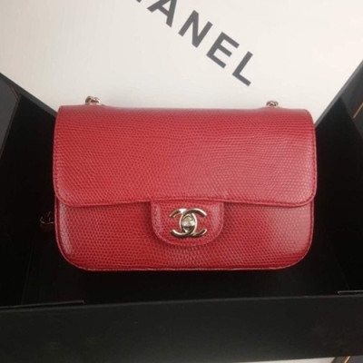 Chanel 2019 Lizard Leather Chain Shoulder Bag - 샤넬 2019 리저드 레더 체인 숄더백 CHAB0814,레드(금장)