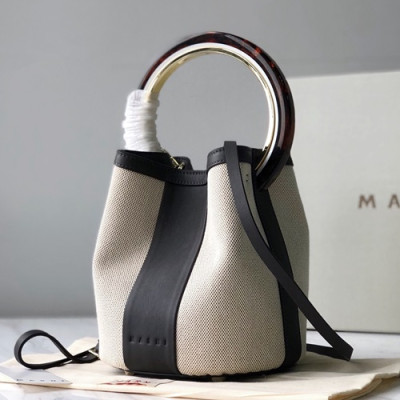 Marni 2019 Pannier Bucket Tote Shoulder Bag,19CM - 마르니 2019 파니에 버킷 토트 숄더백, MARB0005,19CM,블랙