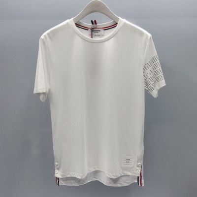 Thom Browne 2019 Mens Logo Cotton Short Sleeved Tshirt - 톰브라운 남성 로고 코튼 반팔티 Tho0167x.Size(m - 2xl).화이트