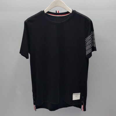 Thom Browne 2019 Mens Logo Cotton Short Sleeved Tshirt - 톰브라운 남성 로고 코튼 반팔티 Tho0168x.Size(m - 2xl).블랙