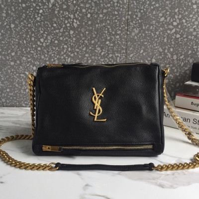 Saint Laurent 2019 Women Chain Shoulder Bag,25CM - 입생로랑 2019 여성용 체인 숄더백 SLB0391,25CM,블랙