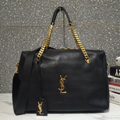 Saint Laurent 2019 Women Chain Tote Shoulder Bag,38CM - 입생로랑 2019 여성용 체인 토트 숄더백 SLB0392,38CM,블랙