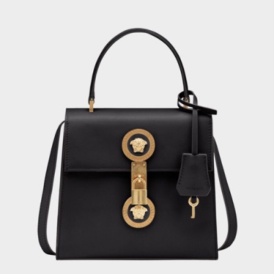 Versace 2019 Women Leather Tote Shoulder Bag,20CM - 베르사체 2019 여성용 레더 토트 숄더백 ,VERB0054,20CM,블랙