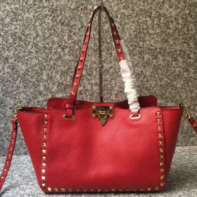 Valentino 2019 Leather Tote Shoulder Shopper Bag,26/33CM - 발렌티노 2019 레더 토트 숄더 쇼퍼백,VTB0673,26/33CM,레드