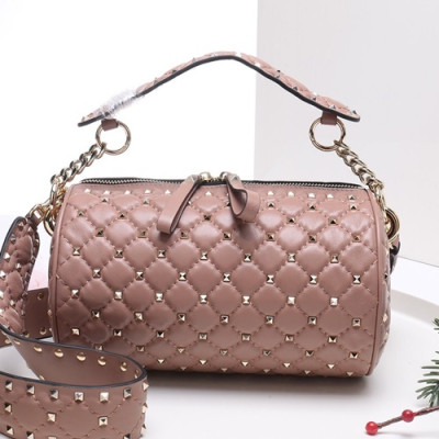 Valentino 2019 Leather Rockstud Tote Shoudler Bag,22CM - 발렌티노 2019 레더 락스터드 토트 숄더백,VTB0681,22CM,베이지핑크