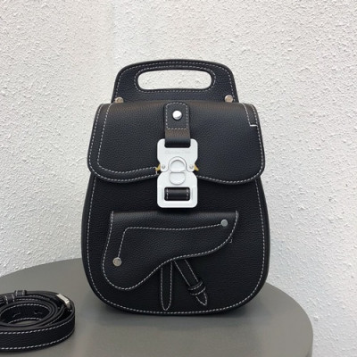 Dior Homme 2019 Mini Saddle Back Pack,23cm - 디올 옴므 2019 남여공용 미니 새들 백팩,DIOB0305,23cm,블랙