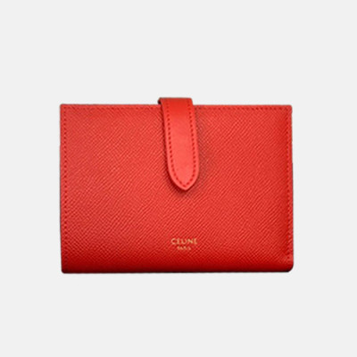 Celine 2019 Ladies Wallet,14cm - 셀린느 2019 여성용 레더 중지갑,CELW0011,14cm.레드