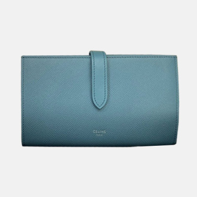 Celine 2019 Ladies Wallet,19cm - 셀린느 2019 여성용 레더 장지갑,CELW00012,19cm.블루