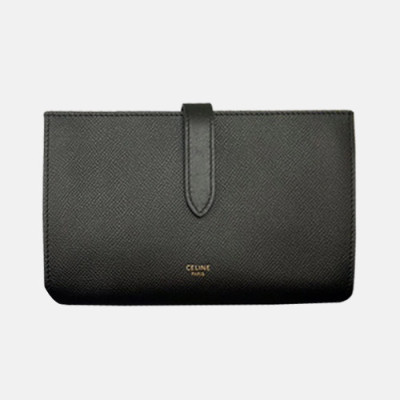 Celine 2019 Ladies Wallet,19cm - 셀린느 2019 여성용 레더 장지갑,CELW00017,19cm.블랙