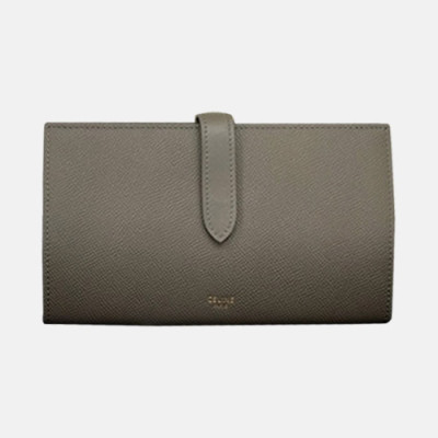 Celine 2019 Ladies Wallet,19cm - 셀린느 2019 여성용 레더 장지갑,CELW00018,19cm.그레이