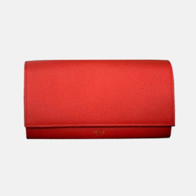 Celine 2019 Ladies Wallet,19cm - 셀린느 2019 여성용 레더 장지갑,CELW0028,19cm.레드