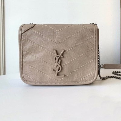 Saint Laurent 2019 Women Niki Mini Chain Shoulder Bag,19CM - 입생로랑 2019 여성용 니키 미니 체인 숄더백 583103 , SLB0396,19CM,베이지