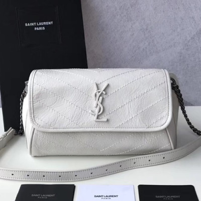 Saint Laurent 2019 Niki Body Leather Shoulder Bag / Hip Sack,28CM - 입생로랑 2019 니키 바디 레더 남여공용 숄더백/힙색, SLB0405,28CM,화이트