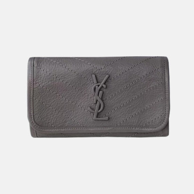 Saint Laurent 2019 Ladies Niki Wallet,20cm -입생로랑 2019 여성용 니키 장지갑 SLW0011,20CM,그레이