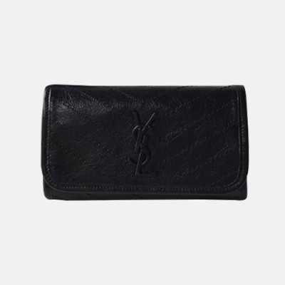 Saint Laurent 2019 Ladies Niki Wallet,20cm -입생로랑 2019 여성용 니키 장지갑 SLW0013,20CM,블랙