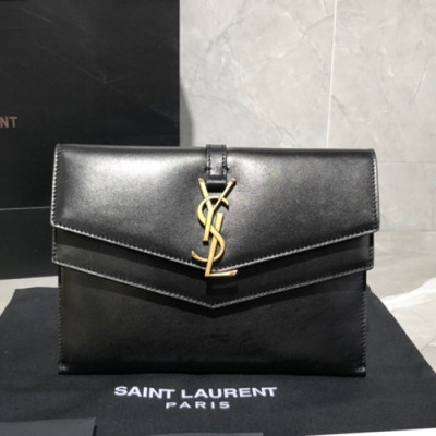 Saint Laurent 2019 Women Sulpice Clutch Bag,23CM - 입생로랑 2019 여성용 쉴피스 클러치백 553566, SLB0414,23CM,블랙