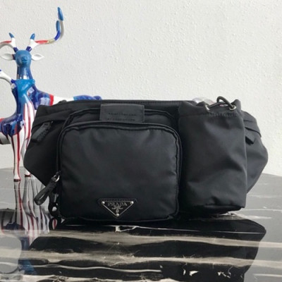 Prada 2019 Nylon Hip Sack,32cm - 프라다 2019 남여공용 나일론 힙색 ,PRAB0054,32cm,블랙