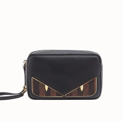 Fendi 2019 Leather Clutch Bag ,21CM - 펜디 2019 레더 남여공용 클러치백 FENB0419,21CM,블랙