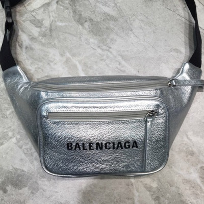 Balenciaga 2019 Leather Hip Sack,25CM - 발렌시아가 2019 레더 남여공용 힙색,BGB0348,25CM,실버