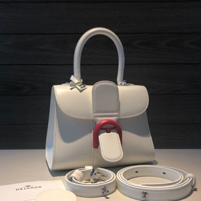 Delvaux 2019 Brillant Leather Tote Shoulder Bag,20CM - 델보 2019 브리앙 레더 토트 숄더백,DVB0318.20CM,화이트