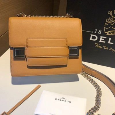 Delvaux 2019 Leather Shoulder Bag,18CM - 델보 2019 레더 숄더백,DVB0319 .18CM,카멜