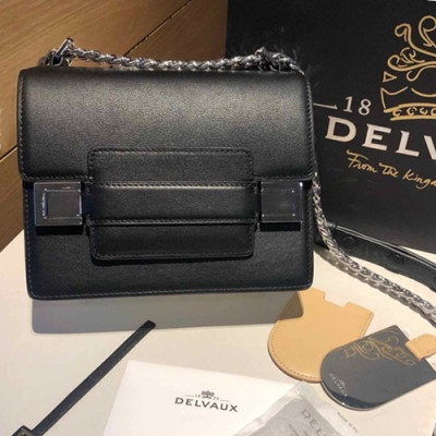 Delvaux 2019 Leather Shoulder Bag,18CM - 델보 2019 레더 숄더백,DVB0321 .18CM,블랙