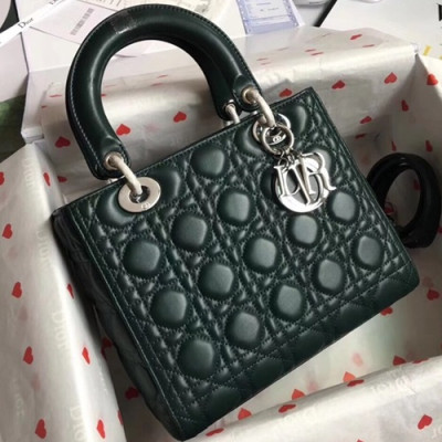 Dior 2019 Lady Dior Tote Shoulder Bag,24CM - 디올 2019 레이디 디올 토트 숄더백 DIOB0351,24CM,다크그린(은장)