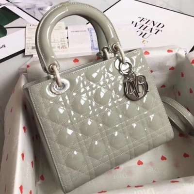 Dior 2019 Lady Dior Tote Shoulder Bag,24CM - 디올 2019 레이디 디올 토트 숄더백 DIOB0354,24CM,그레이(은장)