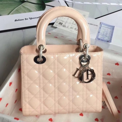 Dior 2019 Lady Dior Tote Shoulder Bag,24CM - 디올 2019 레이디 디올 토트 숄더백 DIOB0356,24CM,인디핑크(은장)