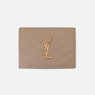 Saint Laurent 2019 Ladies  Wallet / Coin Purse,530841 - 입생로랑 2019 여성용 반지갑 / 코인 퍼스 SLW0024,11cm,베이지