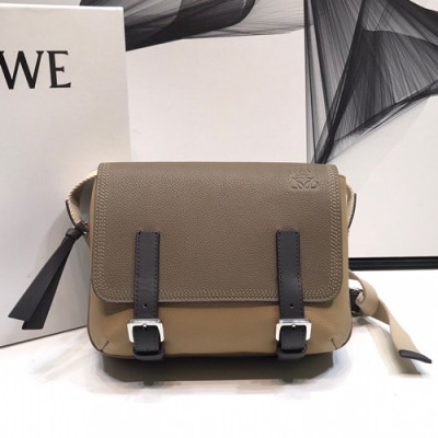 Loewe 2019 Military Messenger Shoulder Bag, 24.5CM - 로에베 2019 밀리터리 남성용 메신저 숄더백 ,LOEB0046, 24.5CM, 베이지+카키브라운