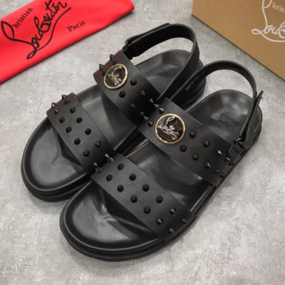 Christian Louboutin 2019 Mens Stud Logo Leather Sandal -  크리스챤 루부탱 남성 스터드 로고 레더 샌들 Btin08x.Size(240 - 275).블랙