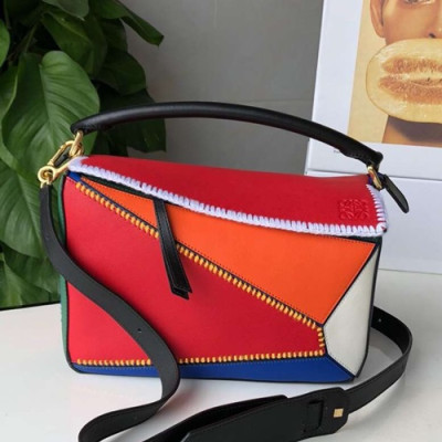 Loewe 2019 Puzzle Medium Shoulder Bag, 29CM - 로에베 2019 퍼즐 미듐 숄더백 ,LOEB0164, 29CM,레드