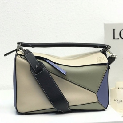 Loewe 2019 Puzzle Medium Shoulder Bag, 29CM - 로에베 2019 퍼즐 미듐 숄더백 ,LOEB0171, 29CM,베이지+카키