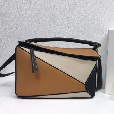 Loewe 2019 Puzzle Medium Shoulder Bag, 29CM - 로에베 2019 퍼즐 미듐 숄더백 ,LOEB0173, 29CM,연브라운