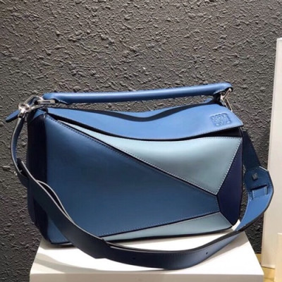 Loewe 2019 Puzzle Medium Shoulder Bag, 29CM - 로에베 2019 퍼즐 미듐 숄더백 ,LOEB0180, 29CM,블루