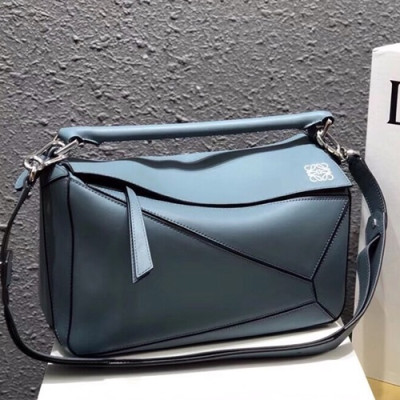 Loewe 2019 Puzzle Medium Shoulder Bag, 29CM - 로에베 2019 퍼즐 미듐 숄더백 ,LOEB0182, 29CM,블루