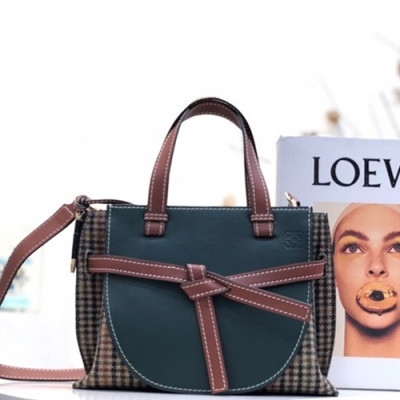 Loewe 2019 Gate Small Tote Shoulder Bag,30CM - 로에베 2019 게이트 스몰 토트 숄더백 ,LOEB0263, 30CM,다크그린