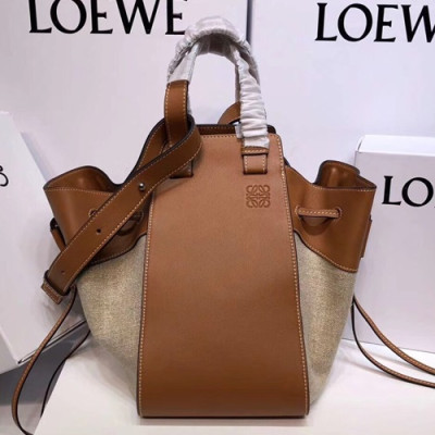 Loewe 2019 Hammock Large Tote Shoulder Bag, 31CM - 로에베 2019 해먹 라지 토트 숄더백 ,061843-LOEB0312, 31CM, 브라운