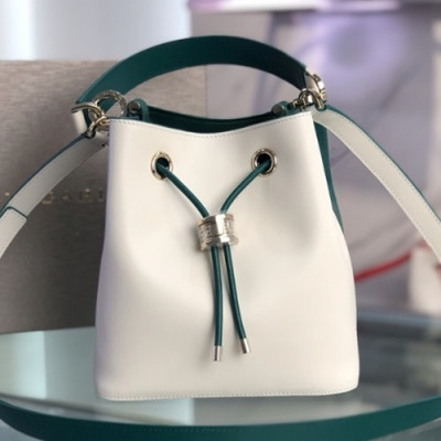 Bvlgari 2019 Bucket Tote Shoulder Bag,21CM - 불가리 2019 버킷 토트 숄더백,BVLB0125,21cm,그린+화이트