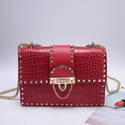 Valentino 2019  Leather Shoudler Cross Bag,21CM - 발렌티노 2019 레더 숄더 크로스백,VTB0715,21CM,레드