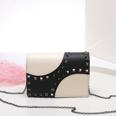 Valentino 2019  Leather Chain Shoudler Cross Bag,16.5CM - 발렌티노 2019 레더 체인 숄더 크로스백,VTB0719,16.5CM,블랙