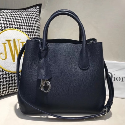 Dior 2019 Leather Tote Shoulder Bag,25CM - 디올 2019 레더 토트 숄더백 DIOB0366,25CM,네이비