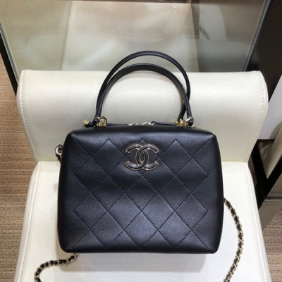 Chanel 2019 Leather Tote Shoulder Bag ,20CM - 샤넬 2019 레더 토트 숄더백  CHAB0887,20CM,블랙