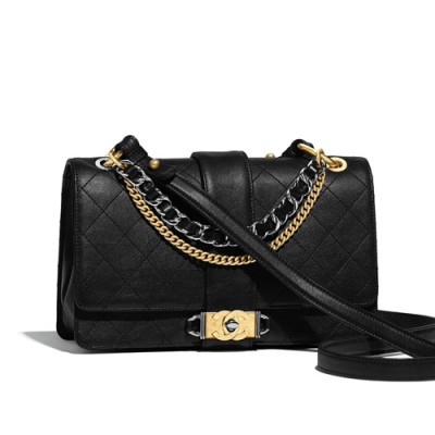 Chanel 2019 Leather Large Shoulder Bag ,25CM - 샤넬 2019 레더 여성용 라지 숄더백  CHAB0924,25CM,블랙