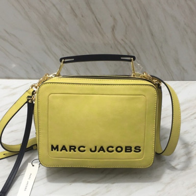 Mark Jacobs 2019 Leather Women Box Tote Shoulder Bag,23cm - 마크제이콥스 2019 레더 여성용 박스 토트 숄더백,MJB0079 ,23cm,옐로우