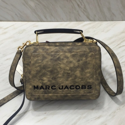 Mark Jacobs 2019 Leather Women Box Tote Shoulder Bag,23cm - 마크제이콥스 2019 레더 여성용 박스 토트 숄더백,MJB0080 ,23cm,카키